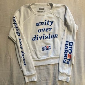 Biden Harris cream crop sweatshirt